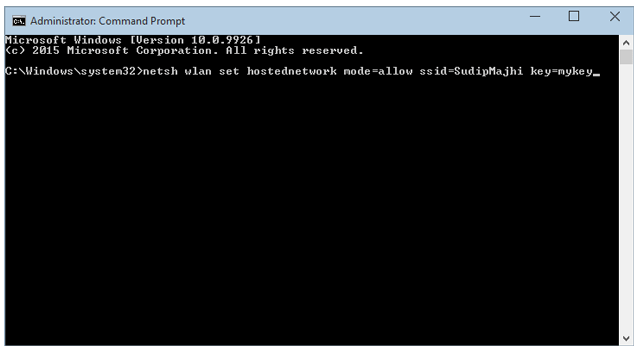 ssid and key command