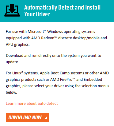 Error no amd graphics driver is installed windows 7